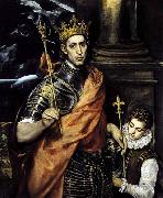 GRECO, El St Louis, King of France, with a Page France oil painting artist